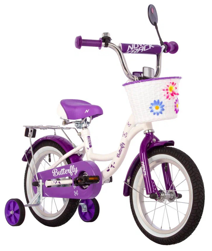 Детский велосипед Novatrack Butterfly 14 фиолетовый